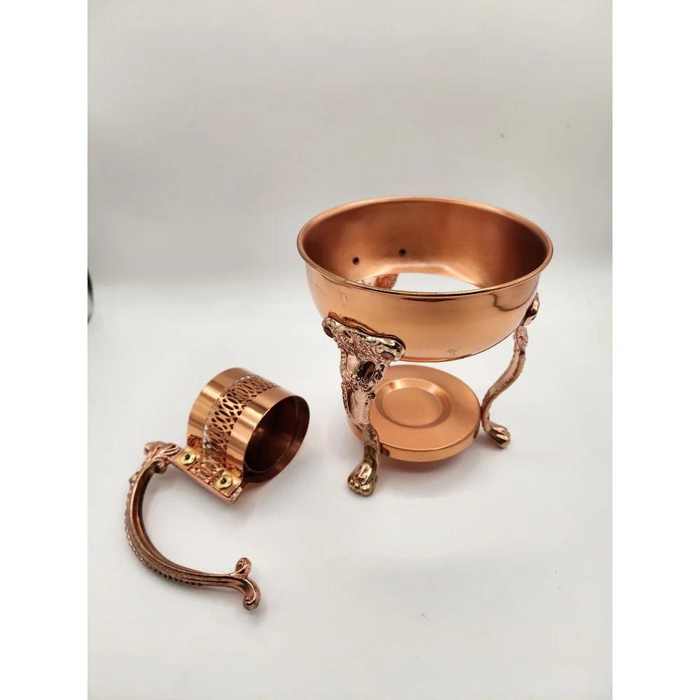 Vintage Princess House Copper & Brass Glass Tea Coffee Carafe Pot Pieces 1960s